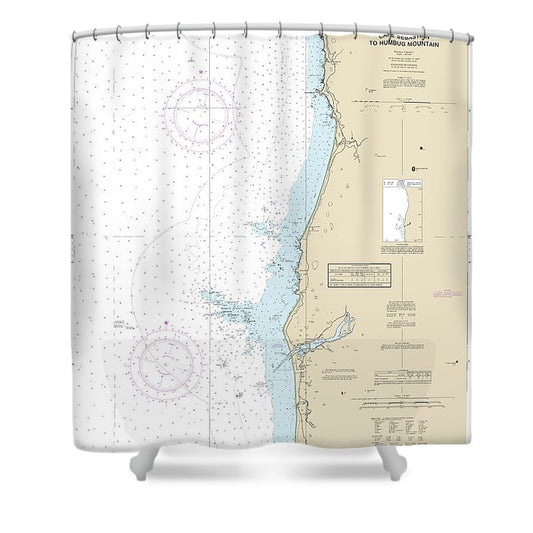 Nautical Chart 18601 Cape Sebastian Humbug Mountain Shower Curtain