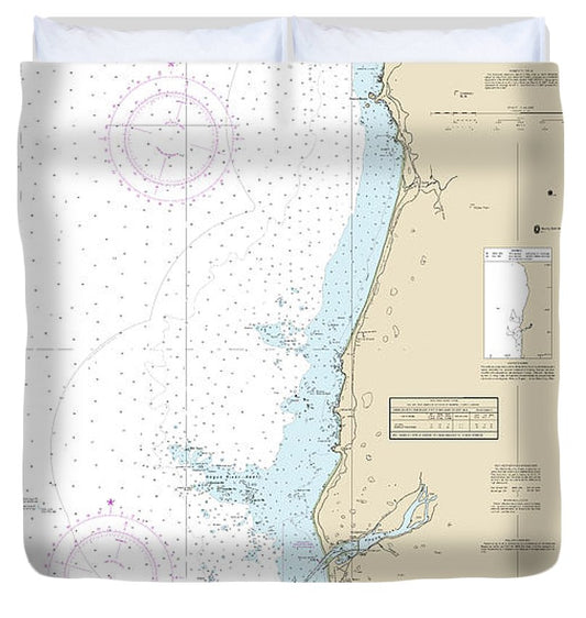 Nautical Chart 18601 Cape Sebastian Humbug Mountain Duvet Cover