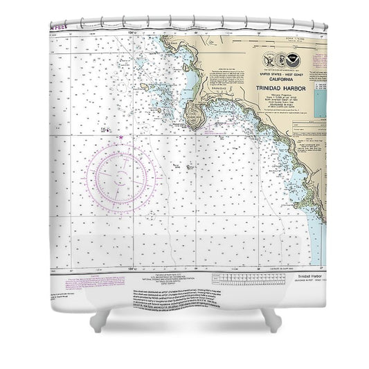 Nautical Chart 18605 Trinidad Harbor Shower Curtain