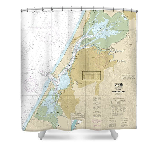Nautical Chart 18622 Humboldt Bay Shower Curtain