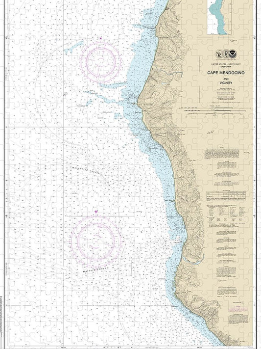 Nautical Chart 18623 Cape Mendocino Vicinity Puzzle
