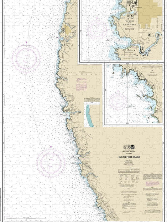 Nautical Chart 18626 Elk Fort Bragg, Fort Bragg Noyo Anchorage, Elk Puzzle