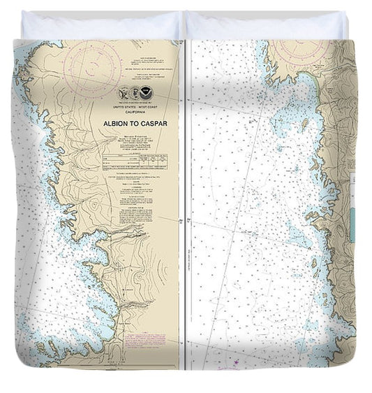Nautical Chart 18628 Albion Caspar Duvet Cover