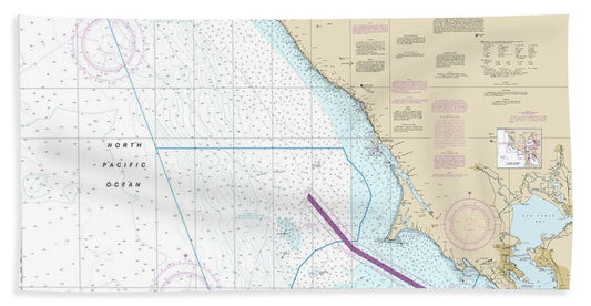 Nautical Chart-18640 San Francisco-point Arena - Bath Towel
