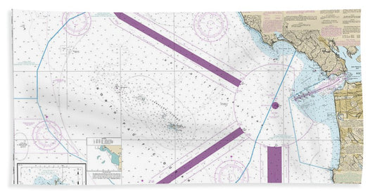 Nautical Chart-18645 Gulf-the Farallones, Southeast Farallon - Beach Towel