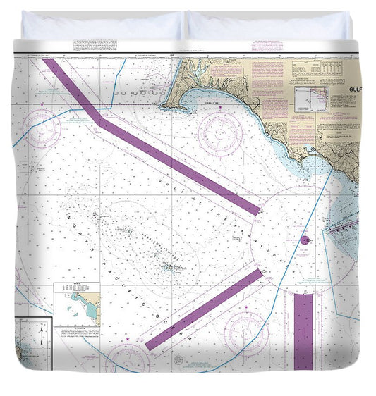 Nautical Chart 18645 Gulf The Farallones, Southeast Farallon Duvet Cover