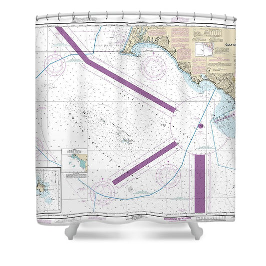 Nautical Chart 18645 Gulf The Farallones, Southeast Farallon Shower Curtain