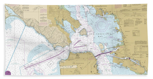 Nautical Chart-18649 Entrance-san Francisco Bay - Beach Towel