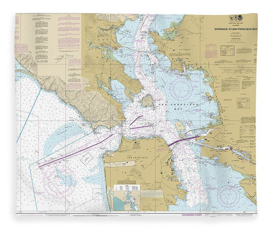 Nautical Chart 18649 Entrance San Francisco Bay Blanket