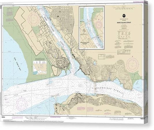 Nautical Chart-18655 Mare Island Strait Canvas Print