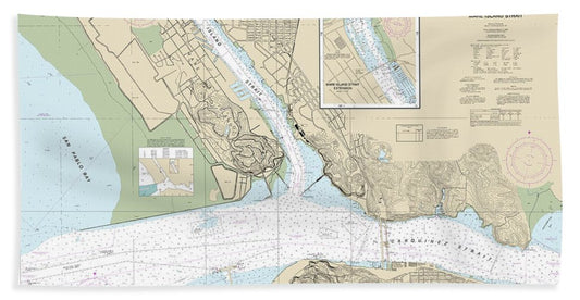Nautical Chart-18655 Mare Island Strait - Beach Towel