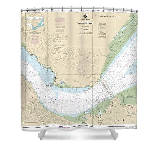 Nautical Chart 18657 Carquinez Strait Shower Curtain