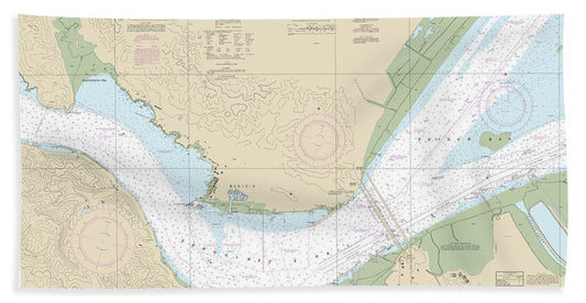 Nautical Chart-18657 Carquinez Strait - Bath Towel