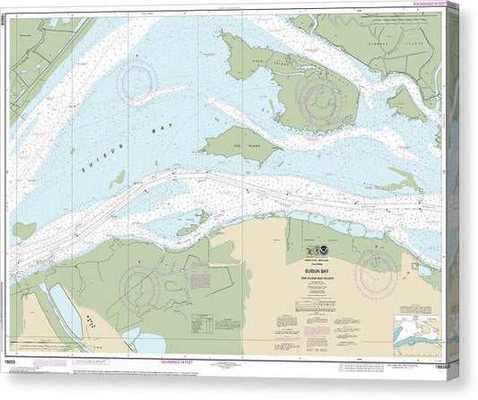 Nautical Chart-18658 Suisun Bay-Roe Island-Vicinity Canvas Print
