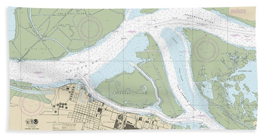 Nautical Chart-18659 Suisun Bay-mallard Island-antioch - Bath Towel