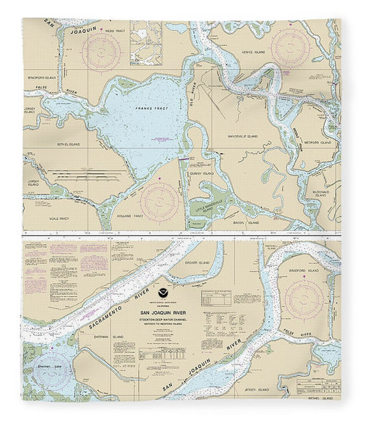 Nautical Chart 18660 San Joaquin River Stockton Deep Water Channel Antioch Medford Island Blanket