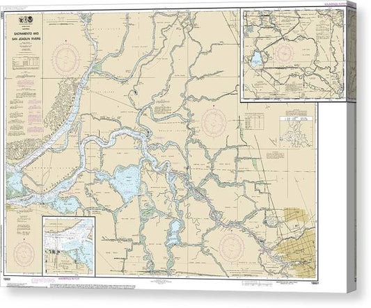 Nautical Chart-18661 Sacramento-San Joaquin Rivers Old River, Middle River-San Joaquin River Extension, Sherman Island Canvas Print