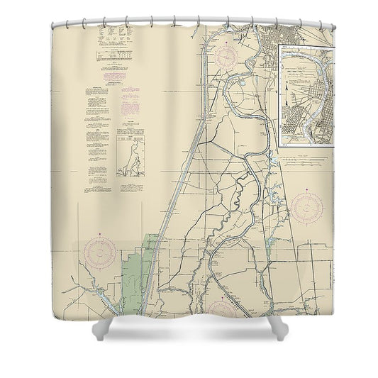 Nautical Chart 18662 Sacramento River Andrus Island Sacramento Shower Curtain