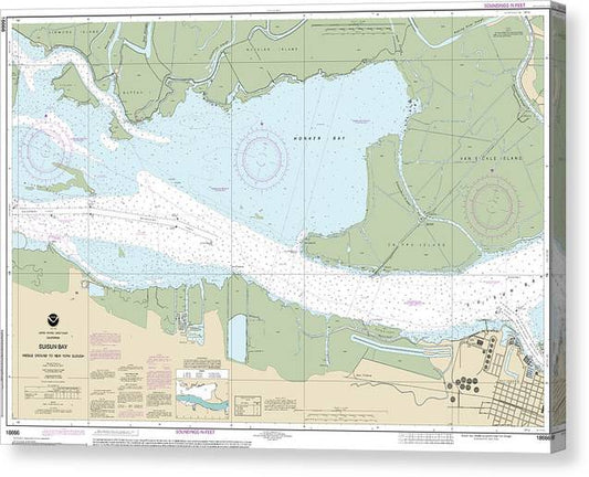 Nautical Chart-18666 Suisun Bay Middle Ground-New York Slough Canvas Print