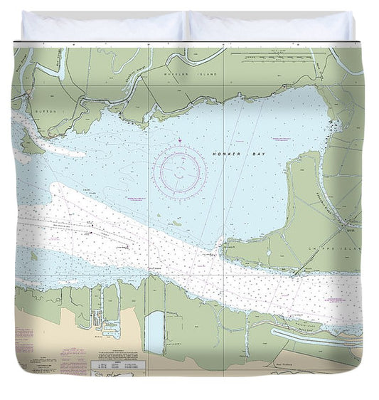 Nautical Chart 18666 Suisun Bay Middle Ground New York Slough Duvet Cover