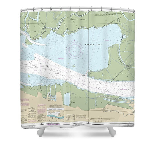 Nautical Chart 18666 Suisun Bay Middle Ground New York Slough Shower Curtain