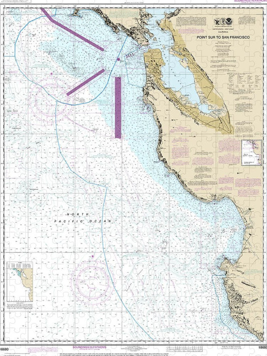 Nautical Chart 18680 Point Sur San Francisco Puzzle