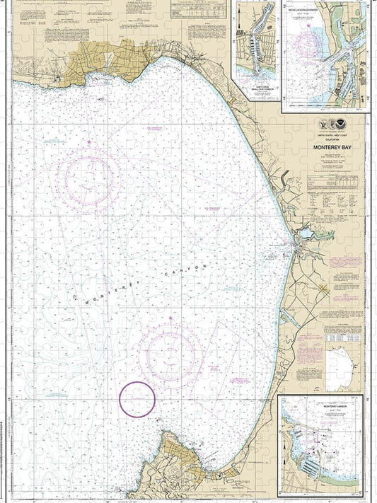 Nautical Chart 18685 Monterey Bay, Monterey Harbor, Moss Landing Harbor, Santa Cruz Small Craft Harbor Puzzle