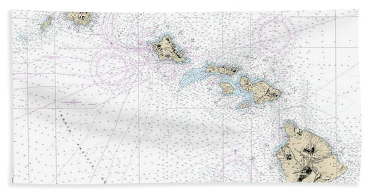 Nautical Chart-19004 Hawaiian Islands - Beach Towel