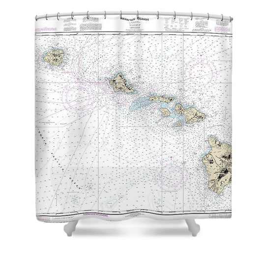 Nautical Chart 19004 Hawaiian Islands Shower Curtain