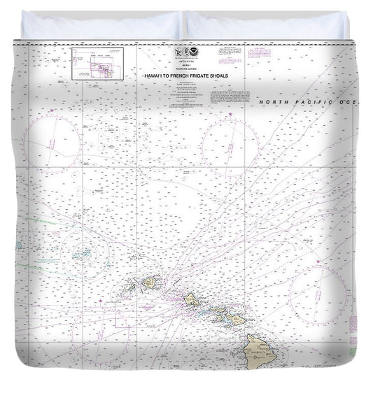 Nautical Chart 19007 Hawaii French Frigate Shoals Duvet Cover