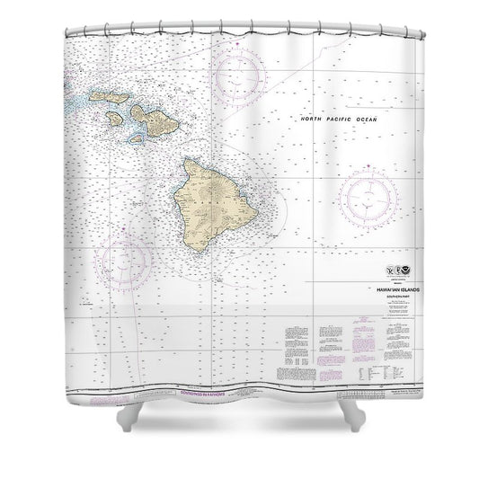 Nautical Chart 19010 Hawaiian Islands Southern Part Shower Curtain