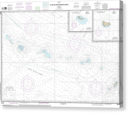 Nautical Chart-19016 Niihau-French Frigate Shoals, Necker Island, Nihoa Canvas Print