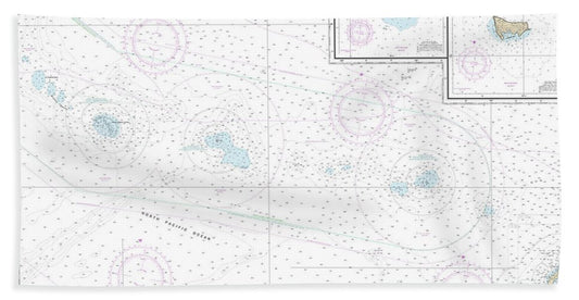 Nautical Chart-19016 Niihau-french Frigate Shoals, Necker Island, Nihoa - Beach Towel