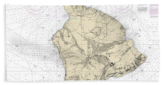 Nautical Chart-19320 Island-hawaii - Beach Towel