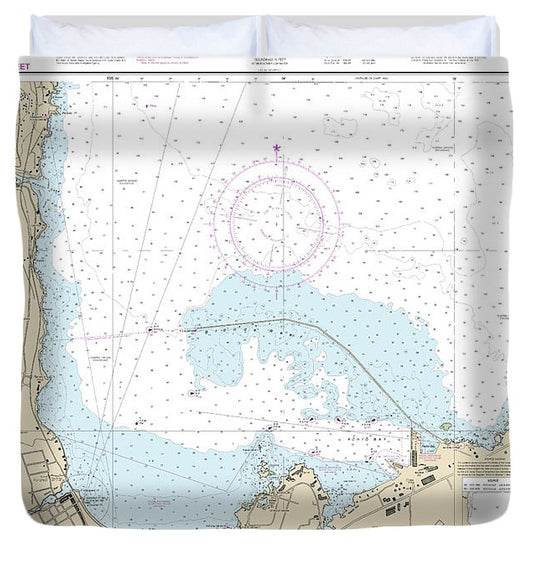Nautical Chart 19324 Island Hawaii Hilo Bay Duvet Cover