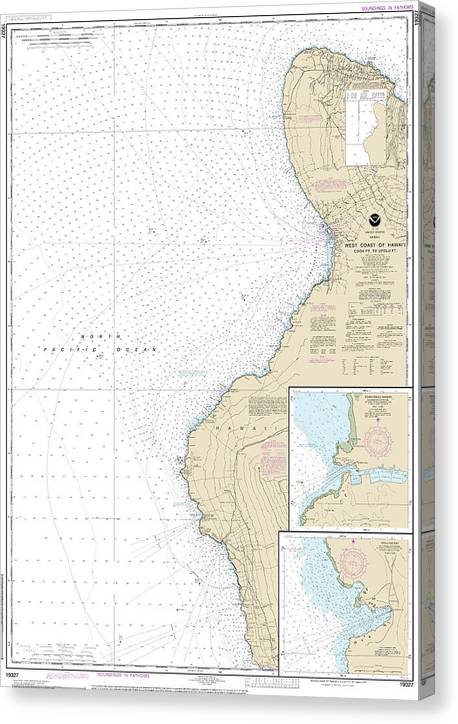 Nautical Chart-19327 West Coast-Hawaii Cook Point-Upolu Point, Keauhou Bay, Honokohau Harbor Canvas Print
