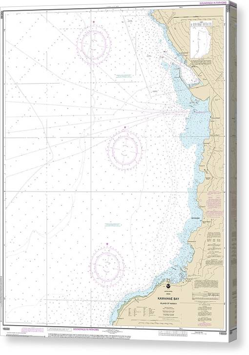 Nautical Chart-19330 Kawaihae Bay-Island-Hawaii Canvas Print