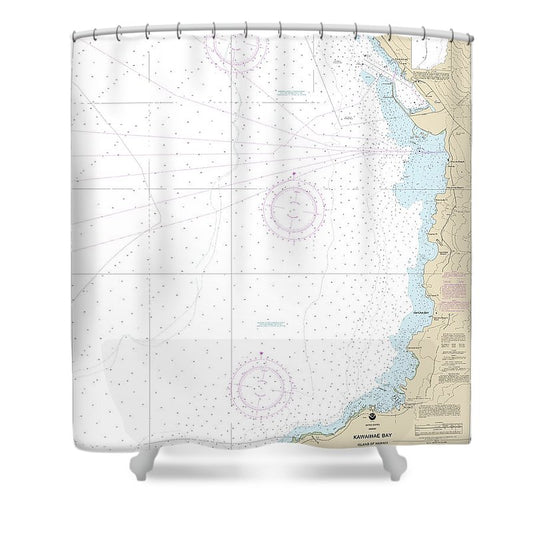 Nautical Chart 19330 Kawaihae Bay Island Hawaii Shower Curtain