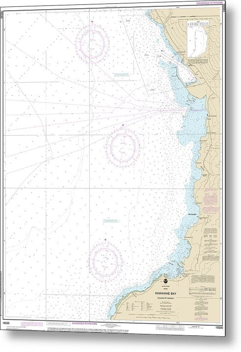 A beuatiful Metal Print of the Nautical Chart-19330 Kawaihae Bay-Island-Hawaii - Metal Print by SeaKoast.  100% Guarenteed!