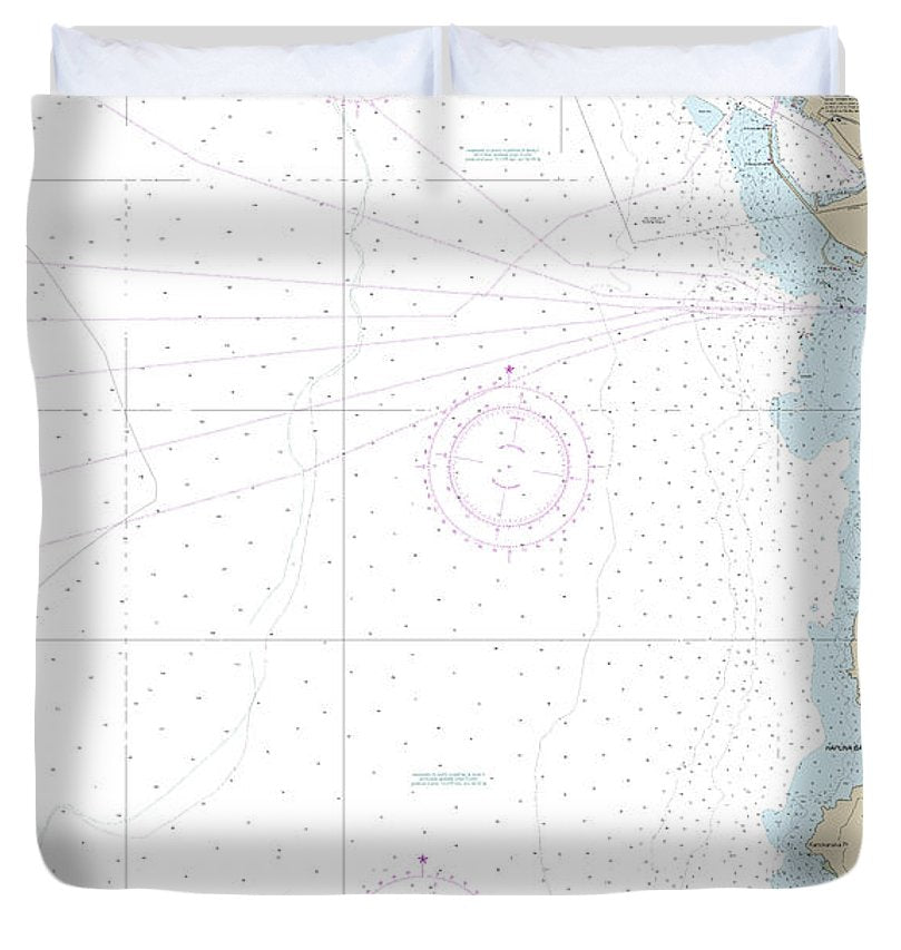 Nautical Chart 19330 Kawaihae Bay Island Hawaii Duvet Cover SeaKoast