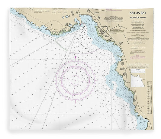 Nautical Chart 19331 Kailua Bay Island Hawaii Blanket