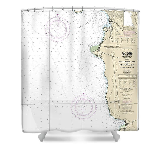 Nautical Chart 19332 Kealakekua Bay Honaunau Bay Shower Curtain