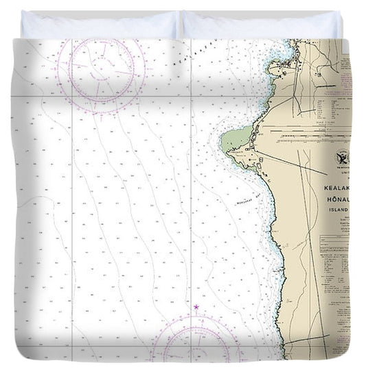 Nautical Chart 19332 Kealakekua Bay Honaunau Bay Duvet Cover