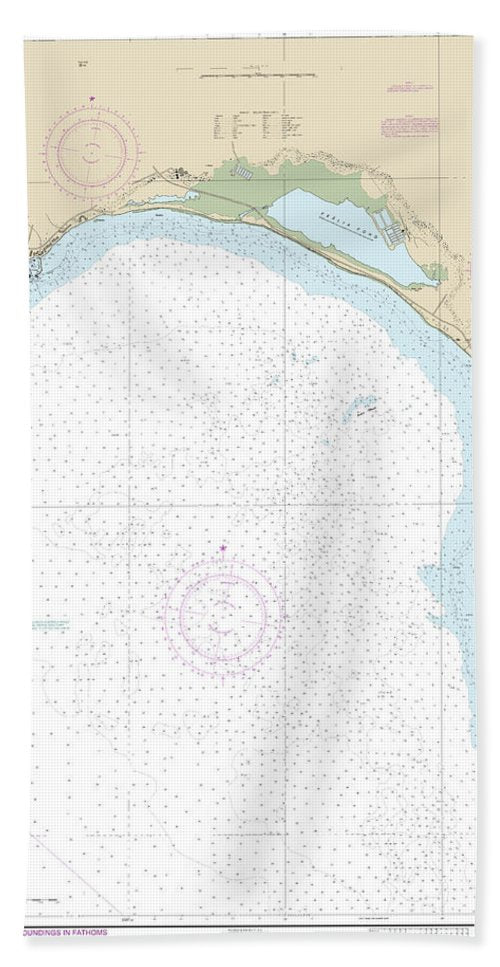 Nautical Chart-19350 Island-maui Maalaea Bay - Bath Towel