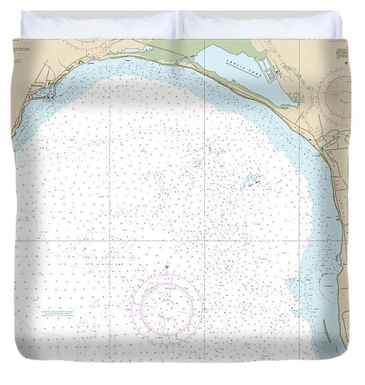 Nautical Chart 19350 Island Maui Maalaea Bay Duvet Cover
