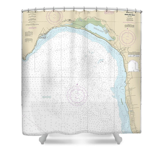 Nautical Chart 19350 Island Maui Maalaea Bay Shower Curtain