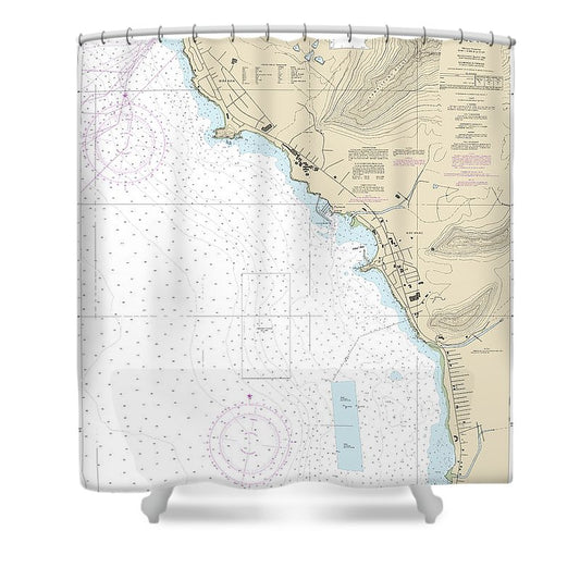Nautical Chart 19361 Port Waianae Island Oahu Shower Curtain