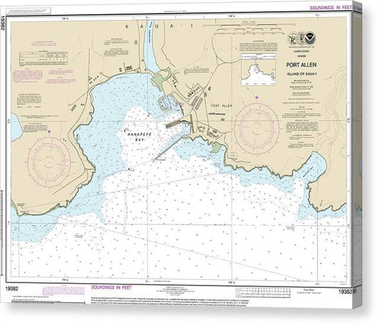 Nautical Chart-19382 Port Allen Island-Kauai Canvas Print