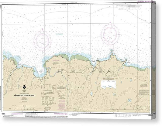 Nautical Chart-19385 North Coast-Kauai Haena Point-Kepuhi Point Canvas Print