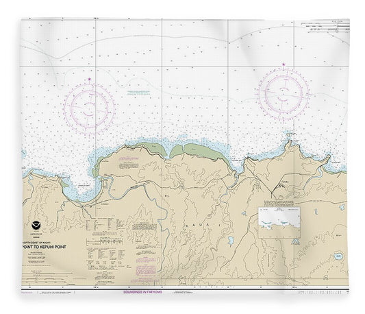 Nautical Chart 19385 North Coast Kauai Haena Point Kepuhi Point Blanket